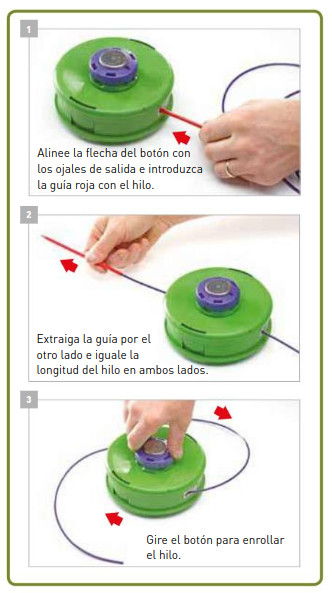 Explicación gráfica completa 3 pasos montar cabezal desbrozadora Active